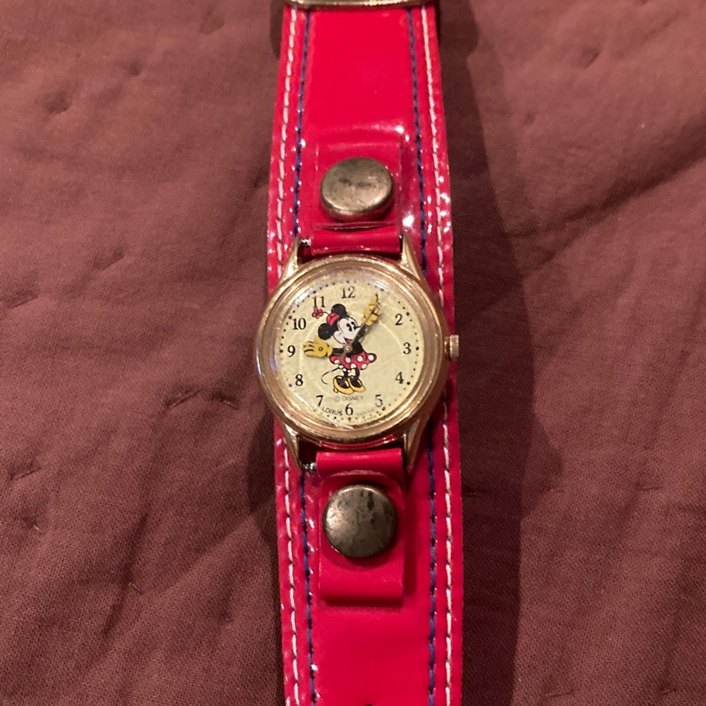 Red and gold Minnie Mouse Watch